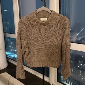 Women's Brown Cowl Neck Sweater